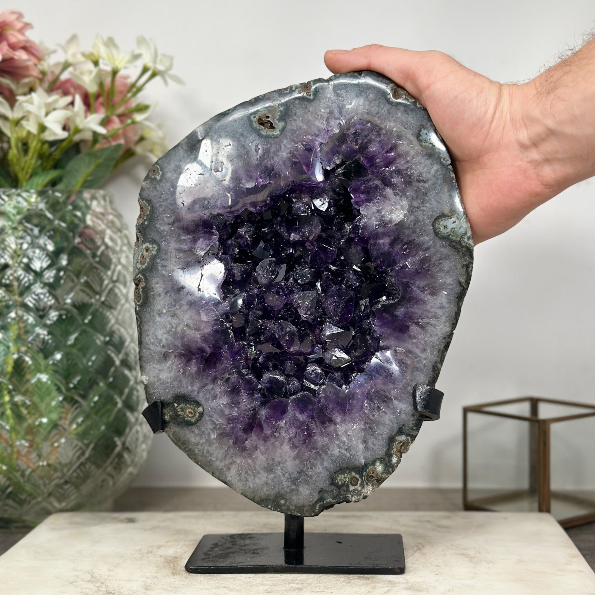 Natural Large Deep Purple Amethyst Geode, Uruguayan Amethyst - AWS0510