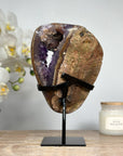 Natural Amethyst Geode with Black Hematite Formation - MWS1589