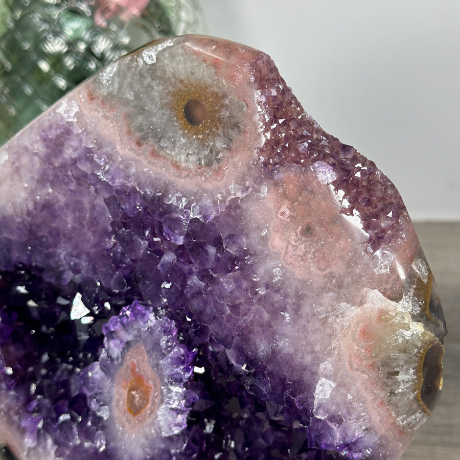 Stunning Large Amethyst &amp; Pink Jasper Specimen - MWS1233