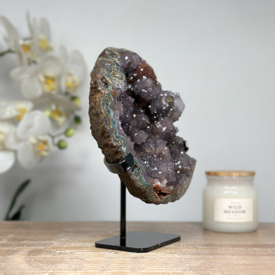 Rare Quartz and Jasper Crystal Geode - MWS1624