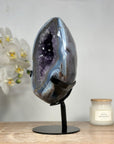 Outstanding Natural Blue Agate & Amethyst Geode - MWS1385