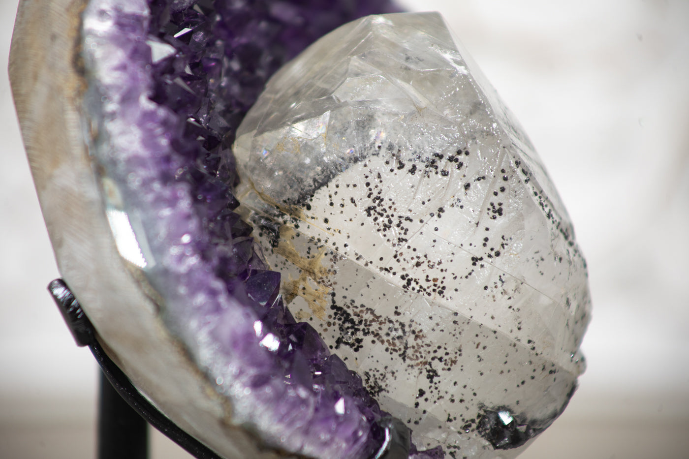 Unique Deep Purple Amethyst with Huge Calcite Formation - MWS0534