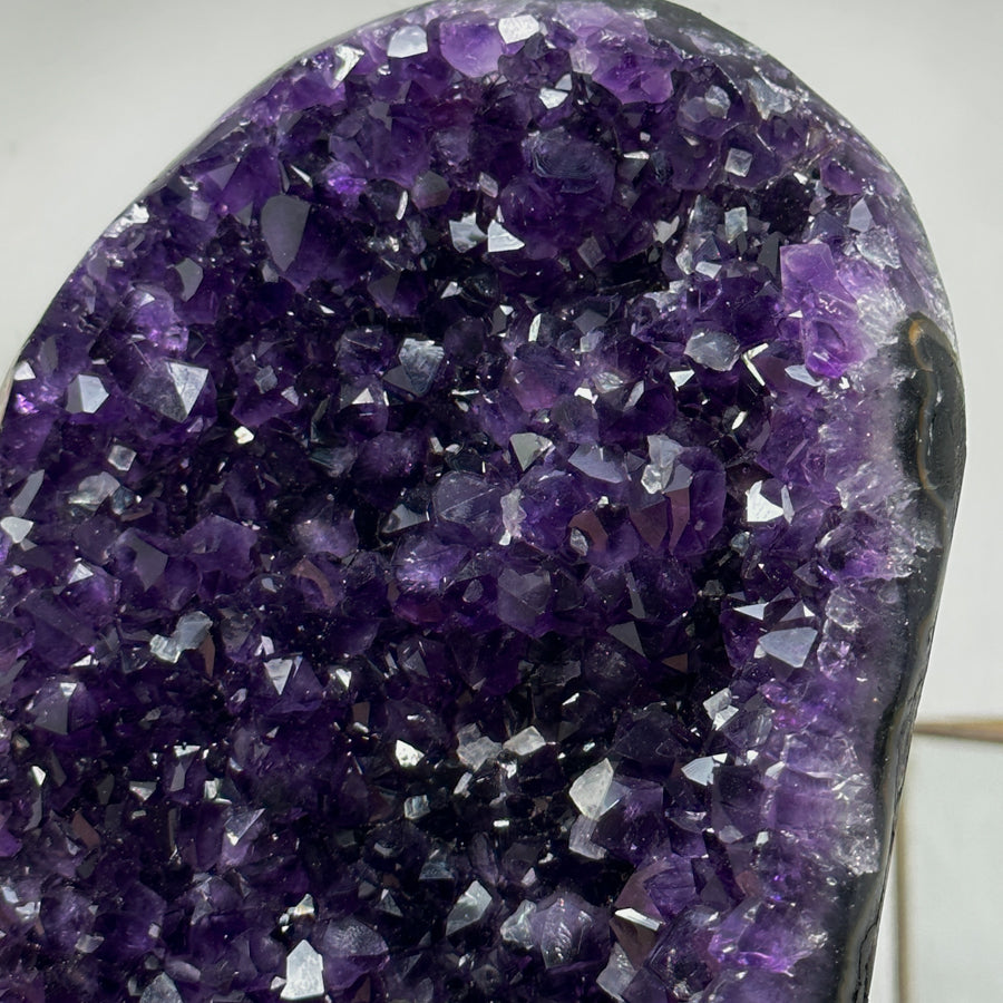 Natural Amethyst Cluster Specimen, Deep Purple &amp; Shinny Crystals - MWS0925