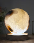 Natrual Quartz & Agate Sphere with Wooden Stand with uilt-in LED Light - SPH0143