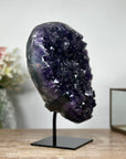 AAA Grade Uruguayan Amethyst Crystal Cluster with Metallic Stand - Ideal for Office Decor - MWS1102