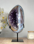 Natural Blue Banded Agate & Amethys Geode - MWS1716