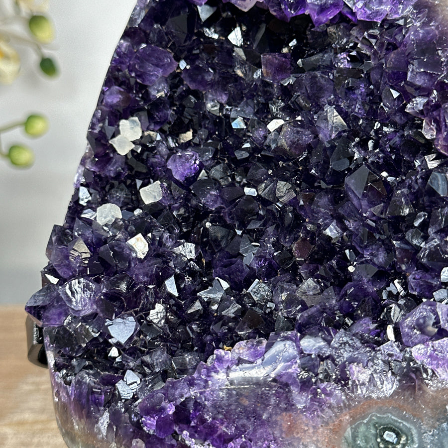 Deep Purple Natural Amethyst Geode, Stand Included - MWS1732