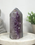 Stunning Natural Amethyst & Banded Agate Stone Tower  - STP0180