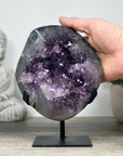 Natural Amethyst Geode with Handmade Stand, Ready to Display Specimen - MWS0106