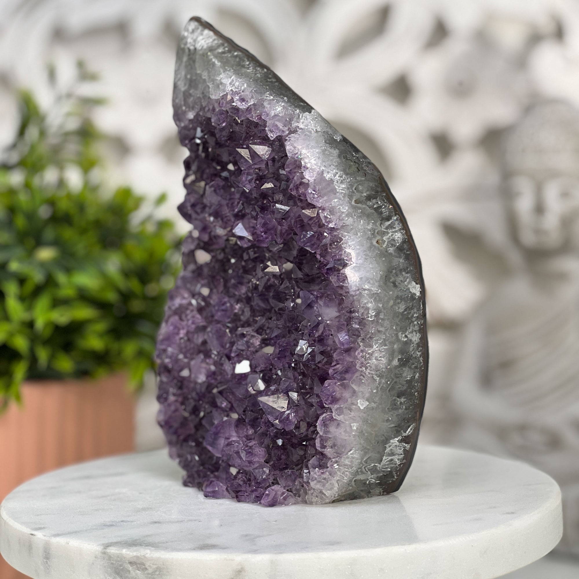 Large Natural Amethyst Flame Carving - FST0079