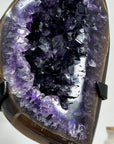 A grade Deep Purple Natural Amethyst Geode with agate Shell - MWS1601