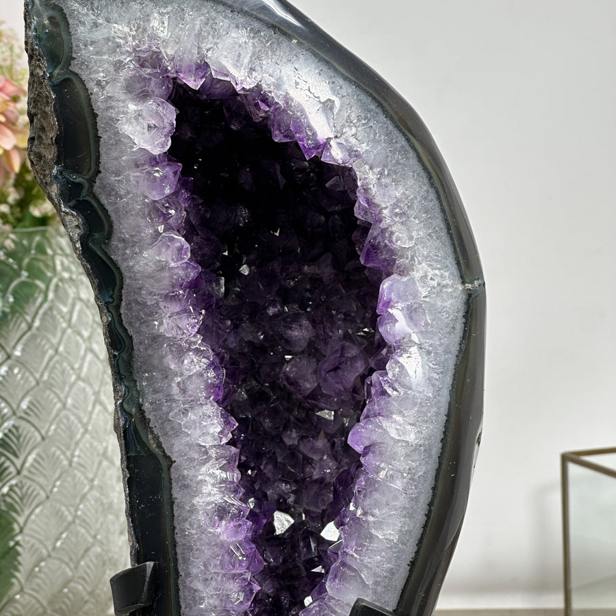 Natural Large Amethyst &amp; Agate Geode – Perfect for Meditation or Home Decor - MWS0902