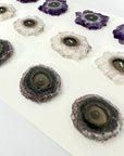 Unique Amethyst, Jasper & Quartz Stalactite Slices Set - Natural Crystal for Handmade Jewelry - STS0004