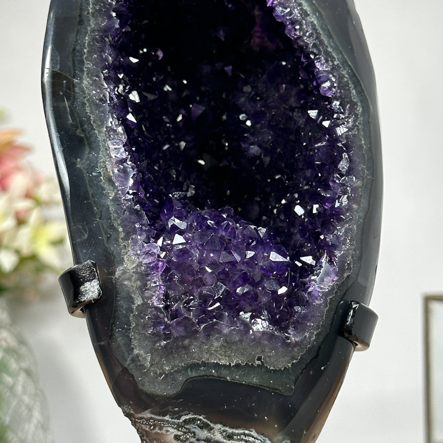 Natural Amethyst &amp; Agate Stone Geode Cave - MWS0938