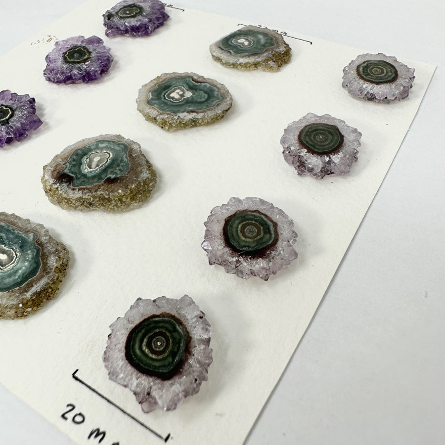 Genuine Amethyst &amp; Green Jasper Stalactite Slices Flat - Perfect for Crafting Unique Jewelry - STS0007