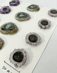 Genuine Amethyst & Green Jasper Stalactite Slices Flat - Perfect for Crafting Unique Jewelry - STS0007