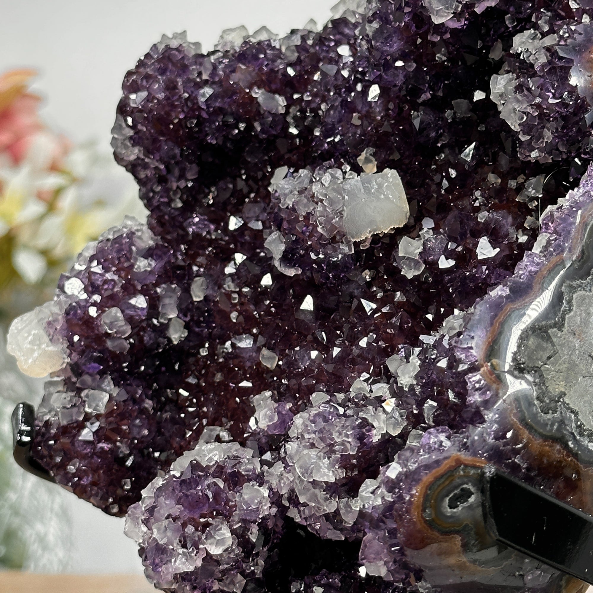 Beautiful Rare Amethyst &amp; Calcite Crystal Specimen from Uruguay - MWS0948