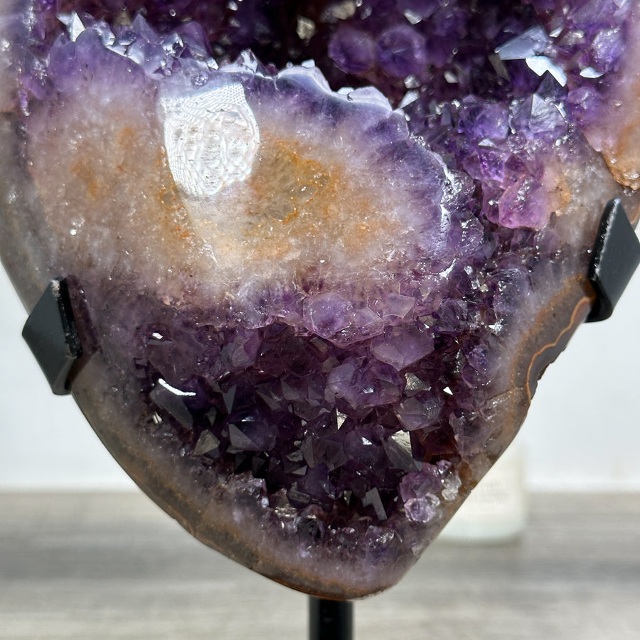 Beautiful Natural Amethyst Geode, Metal Stand Included - MWS1740