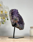 Beautiful Amethyst Crystal Geode wiith Metallic Stand - MWS1604