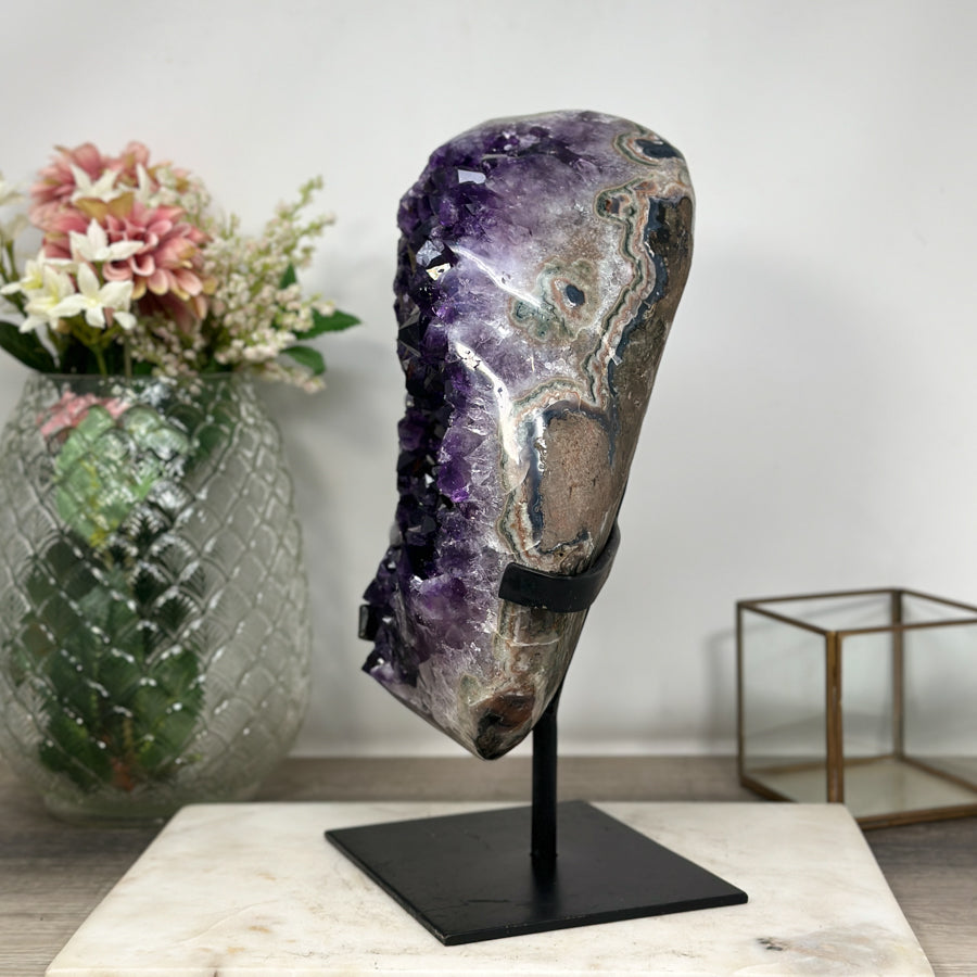 Premium Uruguayan Amethyst Geode with Large Purple Crystals – Ideal for Energy Work or Unique Gift - MWS0901