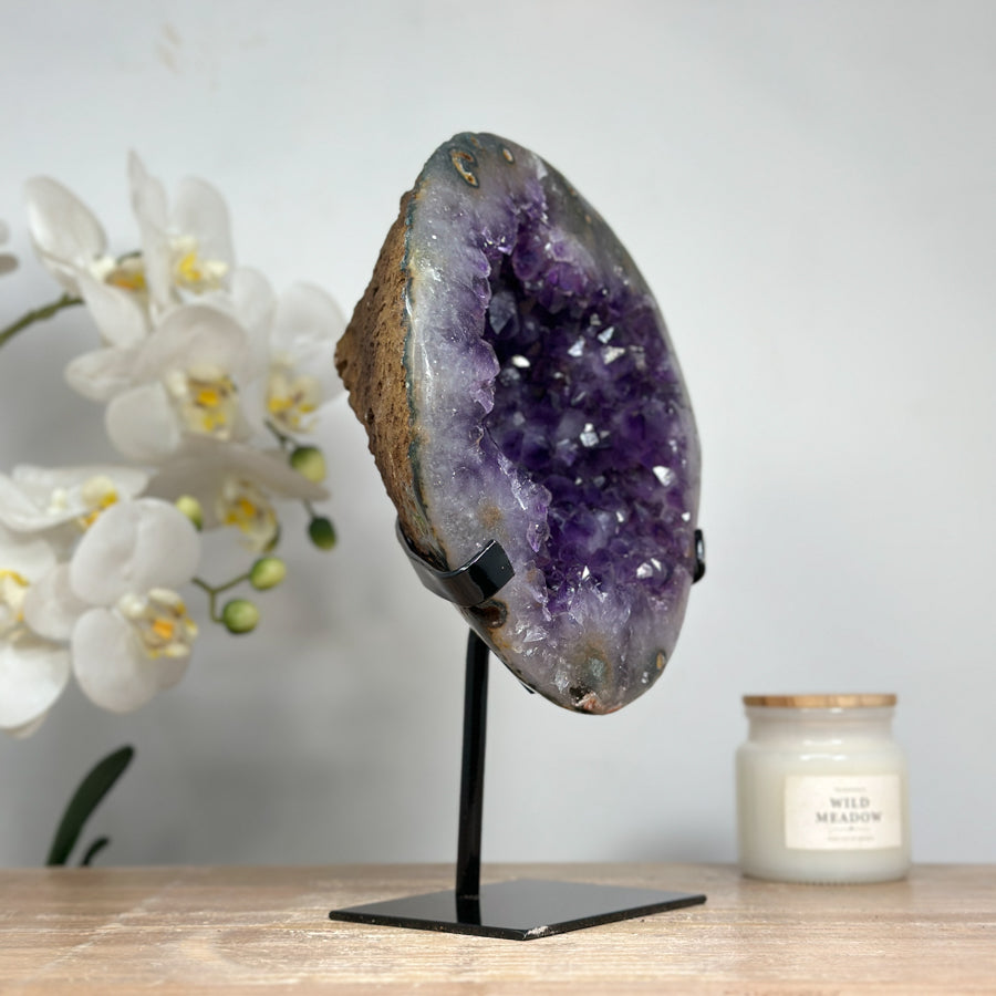 Beautiful Amethyst Geode, Metal Stand Included - MWS1608