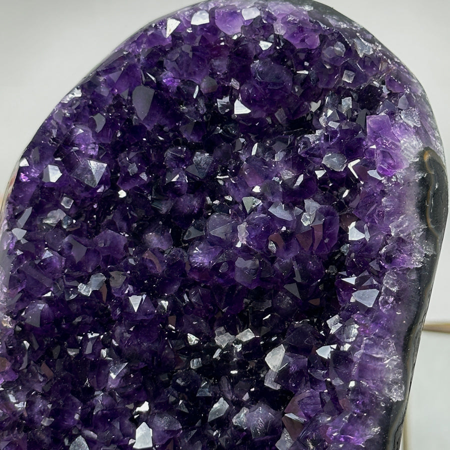 Natural Amethyst Cluster Specimen, Deep Purple &amp; Shinny Crystals - MWS0925