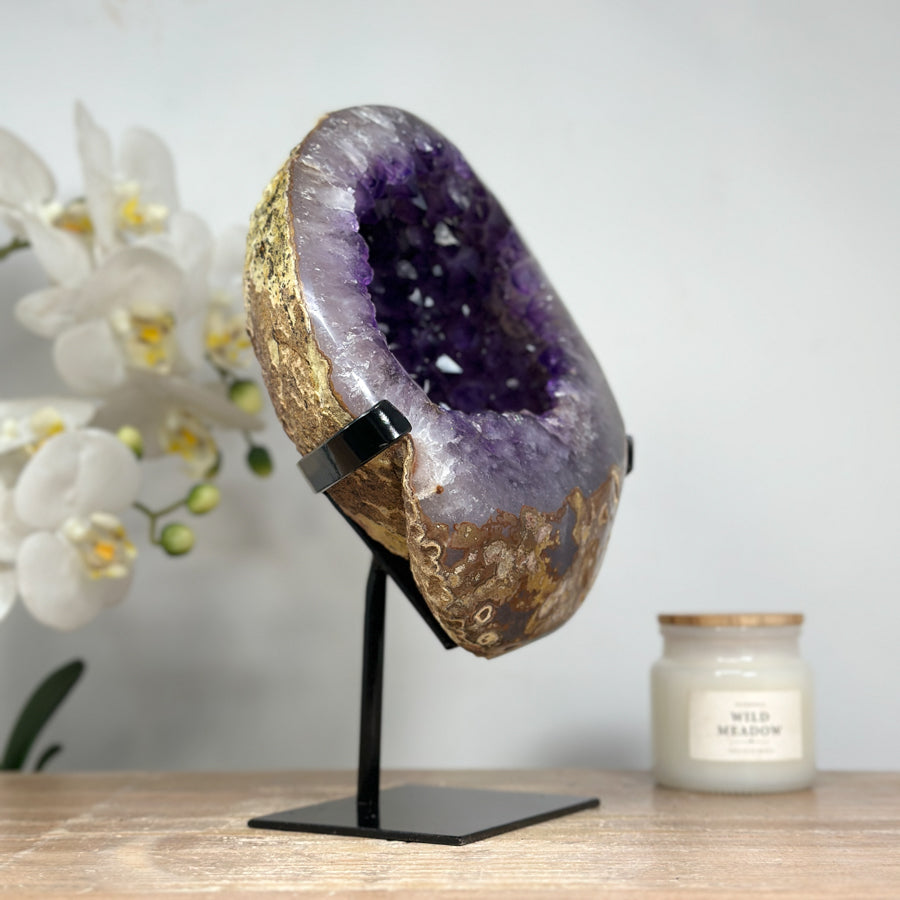 Stunning Amethyst Geode with Large &amp; Shinny Crystals - MWS1612