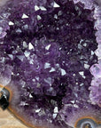 Beautiful Uruguayan Amethyst Geode with Blue Banded Agate Shell - MWS1662