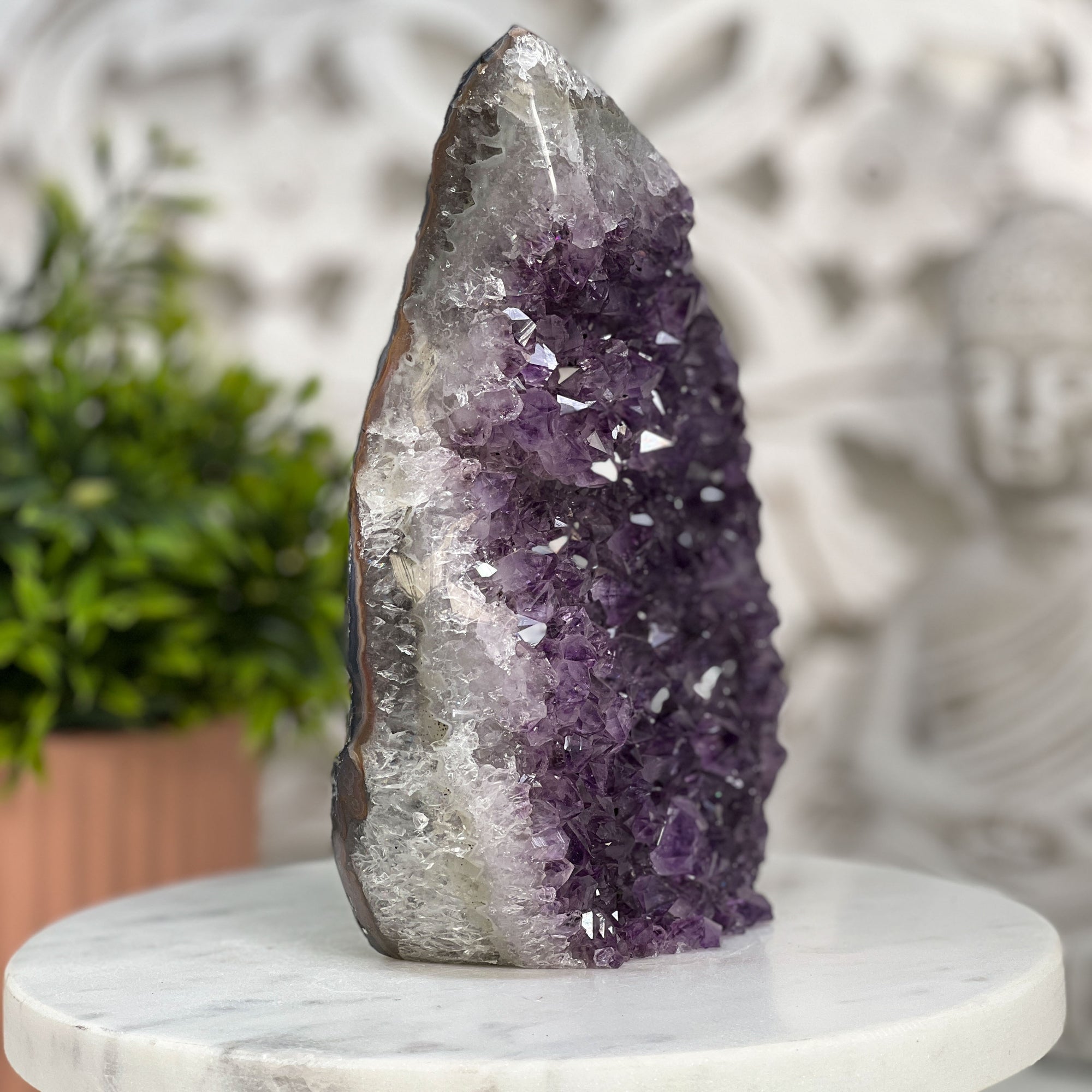 Large Natural Amethyst Flame Carving - FST0079