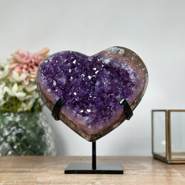 Large Natural AMethyst Heart - MWS1037