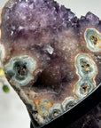 Natural Amethyst & Jasper Crystal Cluster with Metal Stand - MWS1357