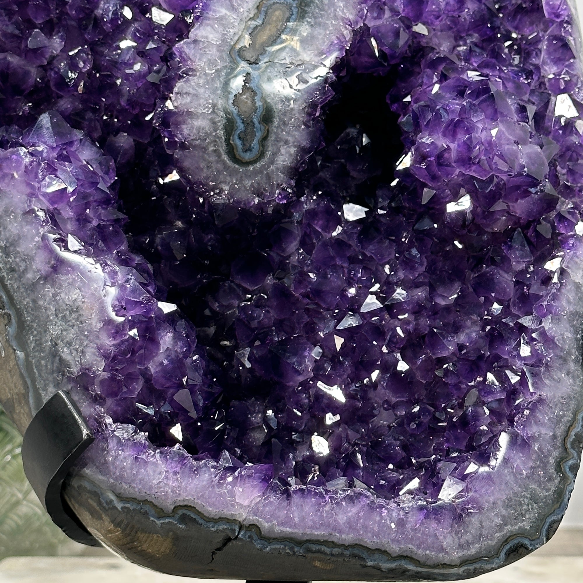 Natural Amethyst Stone Geode with Stalactite Eye Formation - AWS1254