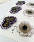 Unique Amethyst, Quartz & Agate Stalactite Slices Set - Natural Crystal for Handmade Jewelry - STS0011