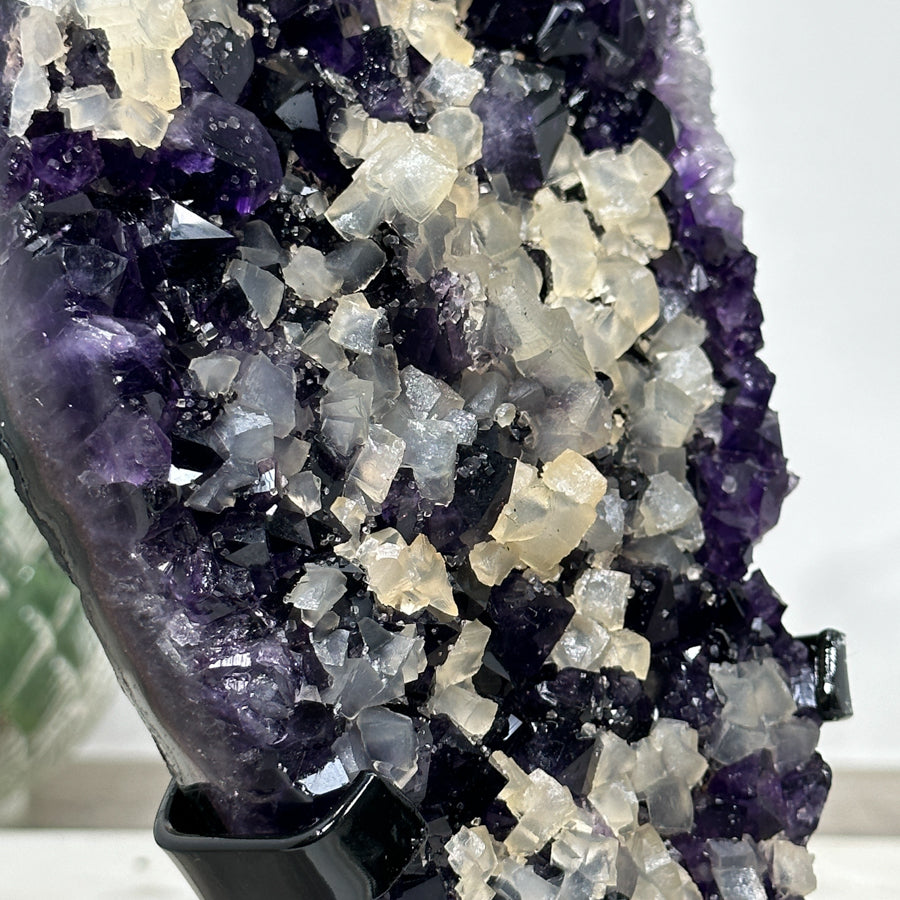 Premium A Grade Amethyst Cluster with Square Calcite Formations - MWS0908