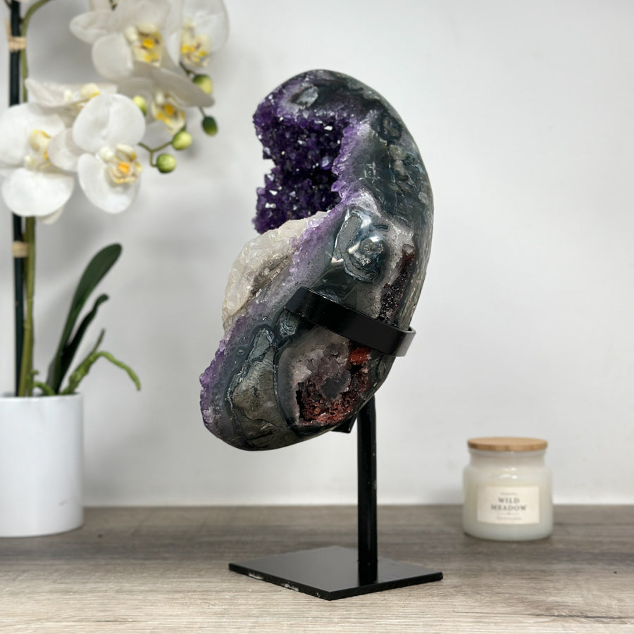 Natural Amethyst Geode with Beautiful Calcite Formations - MWS1718