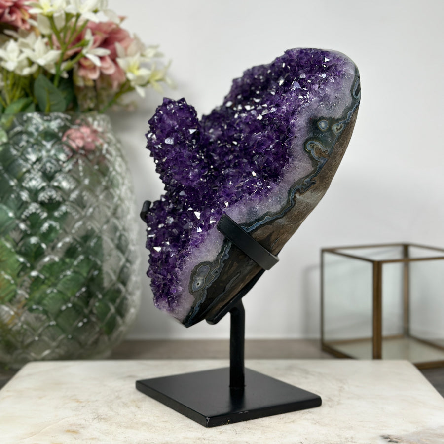 Unique Amethyst Crystal Cluster with Beautiful Stalactite Formation - AWS1090