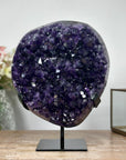 AAA Grade Uruguayan Amethyst Crystal Cluster with Metallic Stand - Ideal for Office Decor - MWS1102