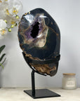 Unique Large Amethyst & Agate Geode, Premium Quality, Stand Included - MWS1505