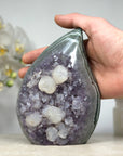 Amethyst & Green Jasper Stone Flame Carving - FST0142