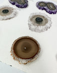 Unique Amethyst, Quartz & Agate Stalactite Slices Set - Natural Crystal for Handmade Jewelry - STS0011