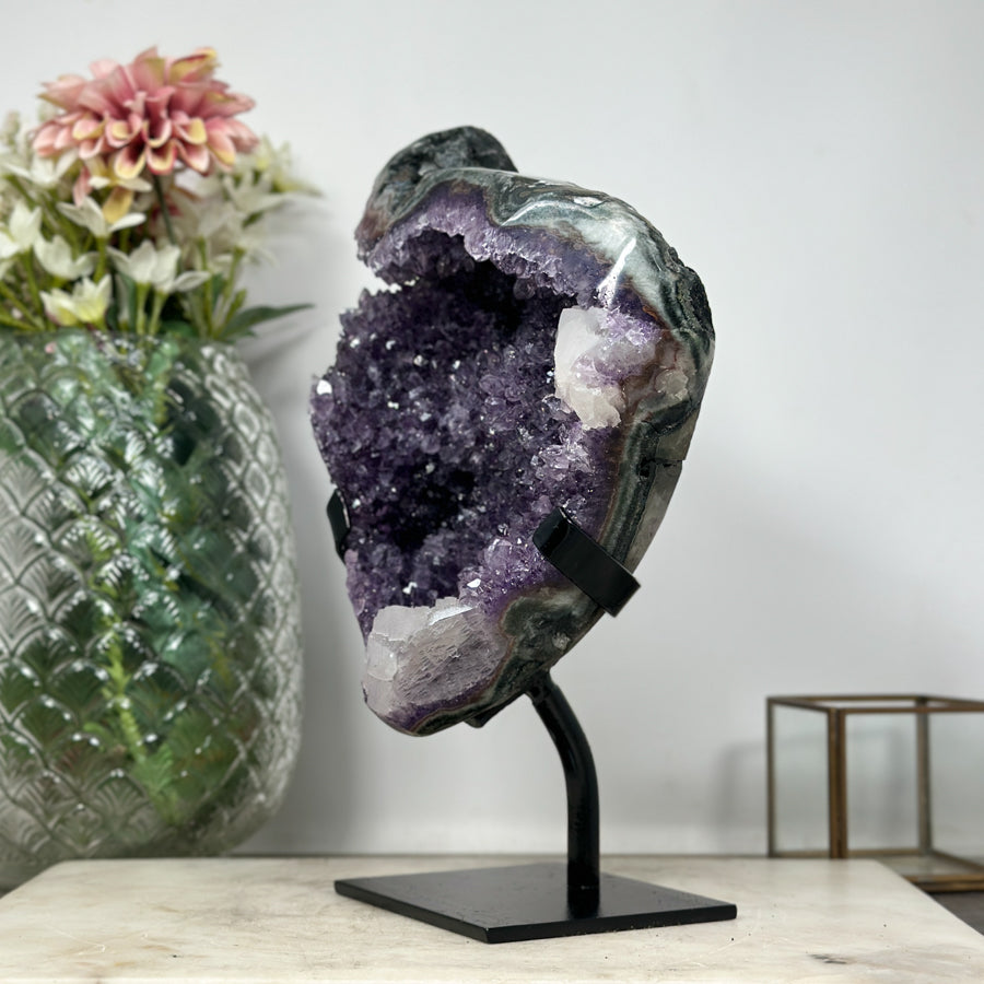 Beautiful Amethyst Cluster with Green Jasper Shell - MWS1155