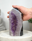 Stunning Natural Amethyst & Banded Agate Stone Tower  - STP0180