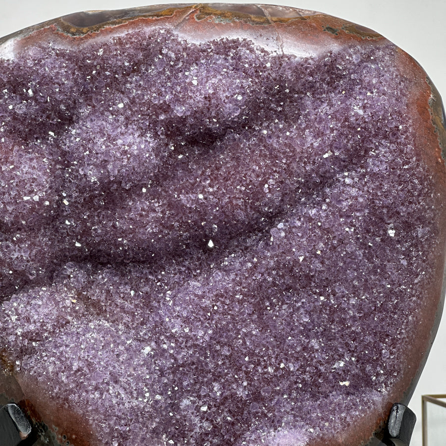 Huge Natural Lavander Amethyst cluster with beautiful Agate Shell - AWS1448