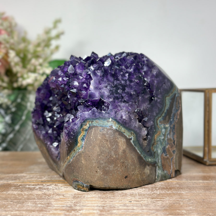 AAA Uruguayan Amethyst Cathedral with Green Jasper Shell - CBP0295