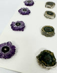 Genuine Amethyst & Green Jasper Stalactite Slices Flat - Perfect for Crafting Unique Jewelry - STS0028