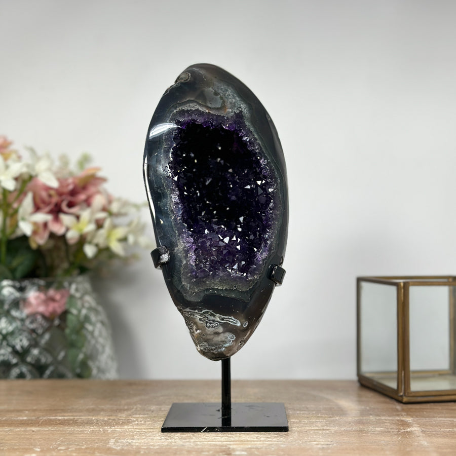 Natural Amethyst &amp; Agate Stone Geode Cave - MWS0938