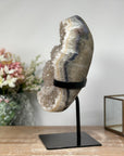 Gorgeous Natural Druzy Quartz Geode on Metal Stand - Sparkling Home Decor - MWS0893