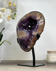 Beautiful Natural Amethyst Geode, Metal Stand Included - MWS1740