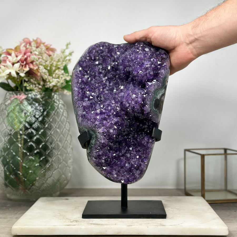 XXL Amethyst Specimen with Jasper Shell and Salactite Formations - AWS1435