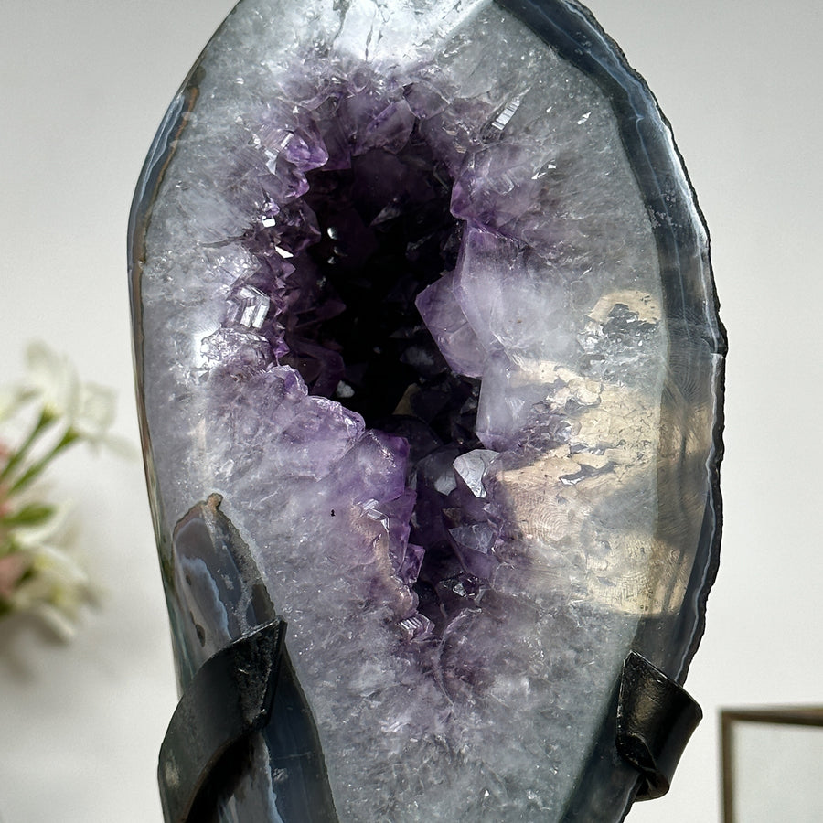 Natural Amethyst and Agate Stone Geode - AWS0289